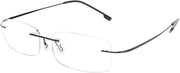 Black / 1.5 x | B08LNLT8FQ | FEISEDY Lightweight Rimless Titanium Stainless Steel Anti-Blue Light Reading Glasses B2686