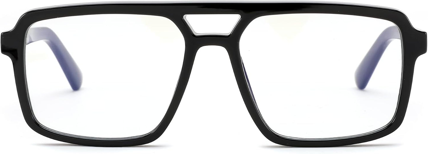 商品图片 9 | B0D9NJ18RZ | FEISEDY Retro Aviator Square Blue Light Glasses for Men Women B0209