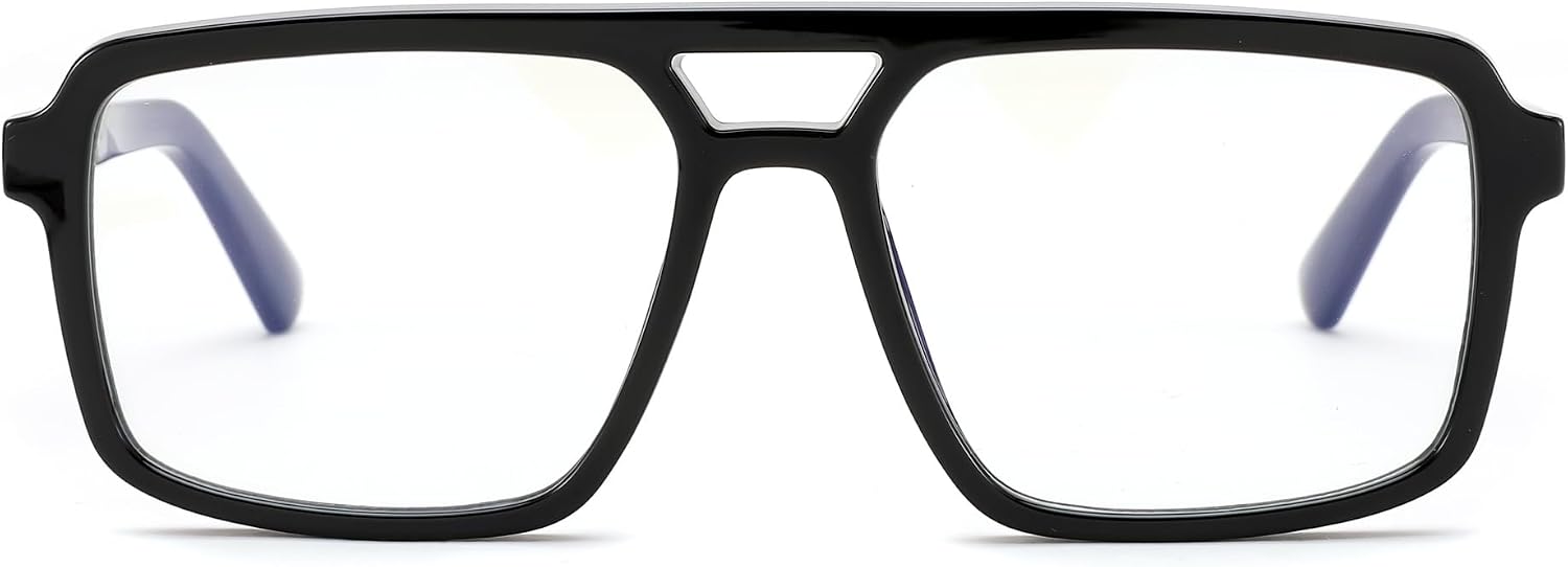 商品图片 9 | B0D9NJ18RZ | FEISEDY Retro Aviator Square Blue Light Glasses for Men Women B0209
