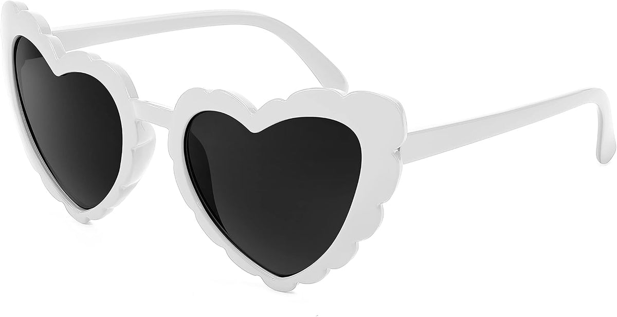 004 White| Grey Lens / 53 Millimeters | B0B8R2HH1K | FEISEDY Love Heart Shaped Sunglasses for Women Trendy Retro Cat Eye Mod Style Stylish Glasses B2336