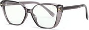 Grey / 51 Millimeters | B0CTQL1XBM | FEISEDY Cat Eye Blue Light Glasses for Women Anti Glare Eyestrain Computer Game Glasse B0123