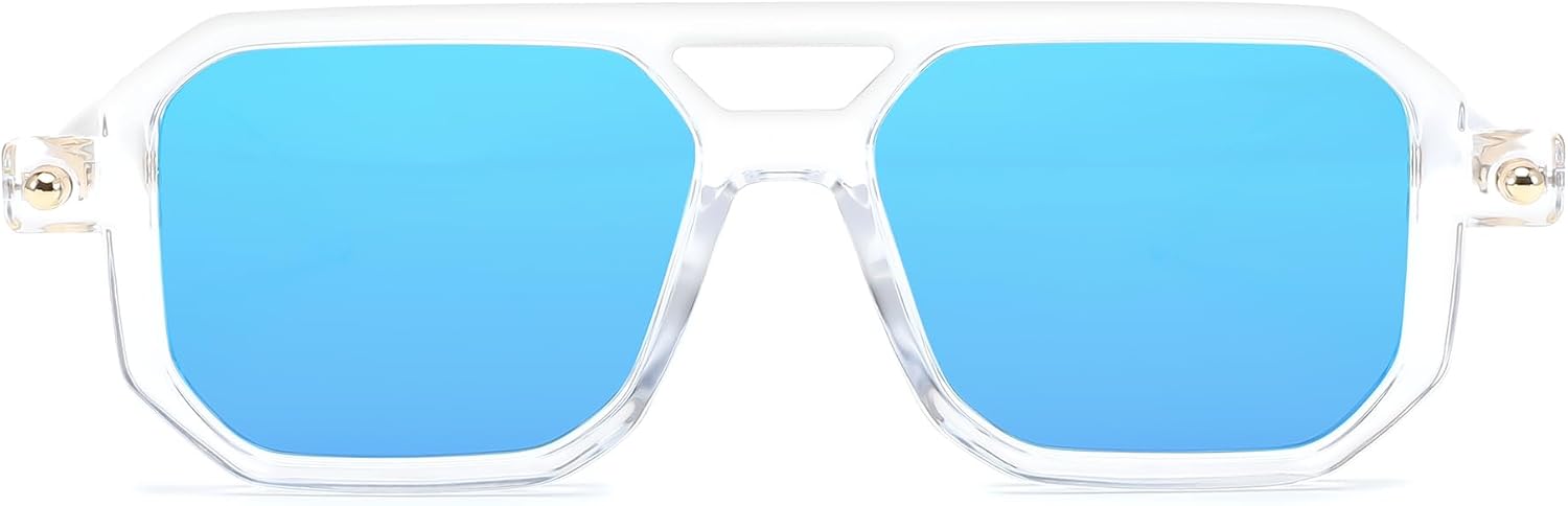 商品图片 203 | B09YTJ4FQZ | FEISEDY Vintage Square 70s Flat Aviator Sunglasses Women Men Classic Retro Stylish Frame UV400 Sunglasses B2622