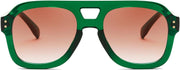 Transparent Green & Gradient Orange Lens / 53 Millimeters | B0D544JLGD | FEISEDY Aviator Sunglasses For Women Men Square Chunky Trendy Eyewear B2846