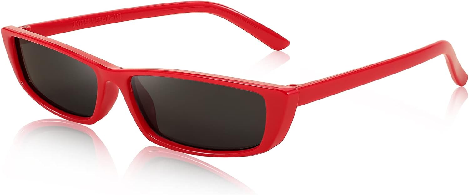Red/Grey / 57 Millimeters | B0BFLFQDLW | FEISEDY Vintage Square Small Sunglasses Cateye Women Acetate Frame Eyewear B2292