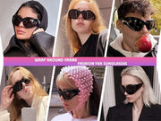 ÉÌƷͼƬ 2 | B0BQBWYZF6 | FEISEDY Trendy Y2k Sunglasses Women Men Oversized Shield Sunglasses Fashion Wrap Around Futuristic Glasses B2359