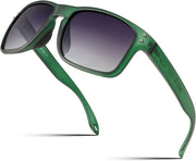 Transparent Green Frame & Gradual Grey Lens / 57 Millimeters | B0B6ZKDTTG | FEISEDY Polarized Sports Sunglasses for Men Women, Classic Fishing Driving Cycling Goggles, UV400 Protection B2234