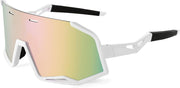 005 White Frame/Pink Mirrored Lens / 162 Millimeters | B0BPXJ18NY | FEISEDY Polarized Cycling Sunglasses Women Men Outdoor Sports Sunglasses Baseball Running Biking Fishing Sunglasses B2994