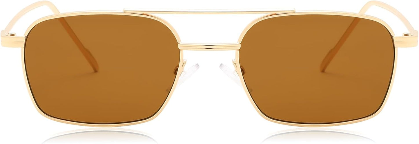 商品图片 9 | B09GKB6G1G | FEISEDY Fashion Square Aviator Sunglasses Women Men Trendy Retro Metal Frame Sun Glasses Candy Color Lens B1036