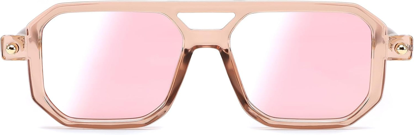 商品图片 64 | B09YTJ4FQZ | FEISEDY Vintage Square 70s Flat Aviator Sunglasses Women Men Classic Retro Stylish Frame UV400 Sunglasses B2622