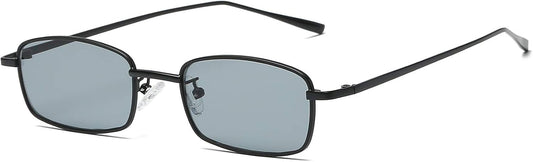 Black/Gray / 52 Millimeters | B079KZHPB6 | FEISEDY Vintage Small Rectangle Sunglasses Women Men Retro Trendy Square Metal Frame Sun Glasses B2295