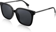 001 Black| Grey Lens / 63 Millimeters | B0BB2CG4CR | FEISEDY Sunglasses Womens, Oversized Retro Square Polarized Sunglasses, Trendy Shades UV400 B2901