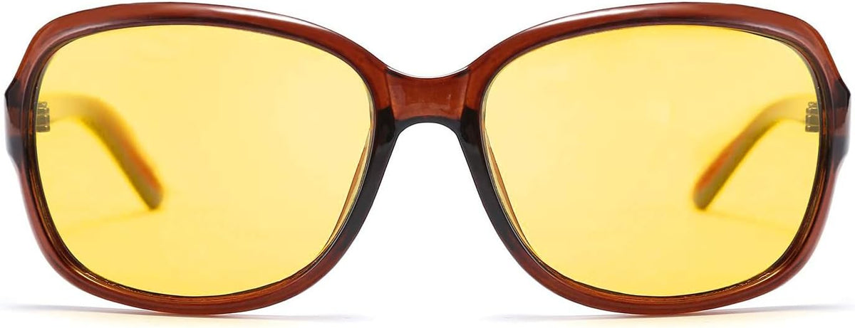 ÉÌƷͼƬ 46 | B081YY5RM3 | FEISEDY Classic Womens Night Glasses Driving Anti Glare Wrap Around Yellow Sunglasses B2548