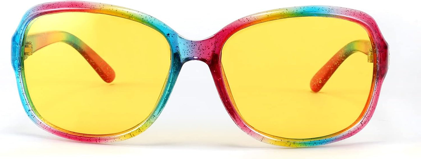 商品图片 55 | B081YY5RM3 | FEISEDY Classic Womens Night Glasses Driving Anti Glare Wrap Around Yellow Sunglasses B2548