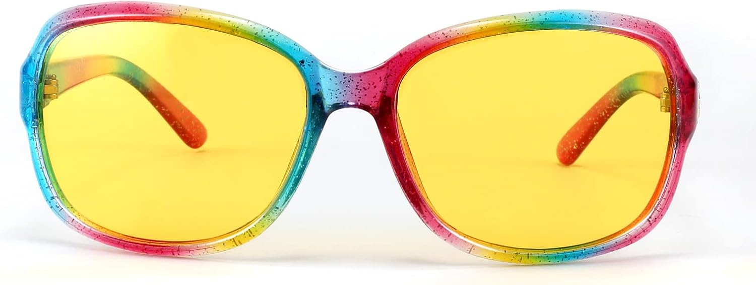 商品图片 55 | B081YY5RM3 | FEISEDY Classic Womens Night Glasses Driving Anti Glare Wrap Around Yellow Sunglasses B2548