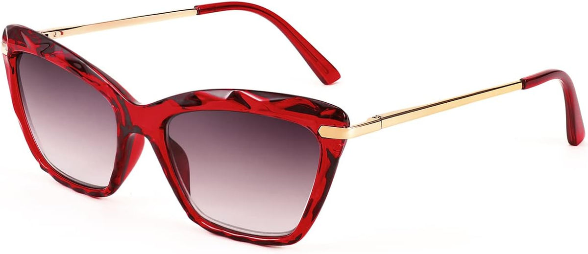 Wine / 1.5 x | B09XDZZKN4 | FEISEDY Vintage Cat Eye Reading Sunglasses Full Lens Women Sun Reader Glasses Spring Hinges B2896