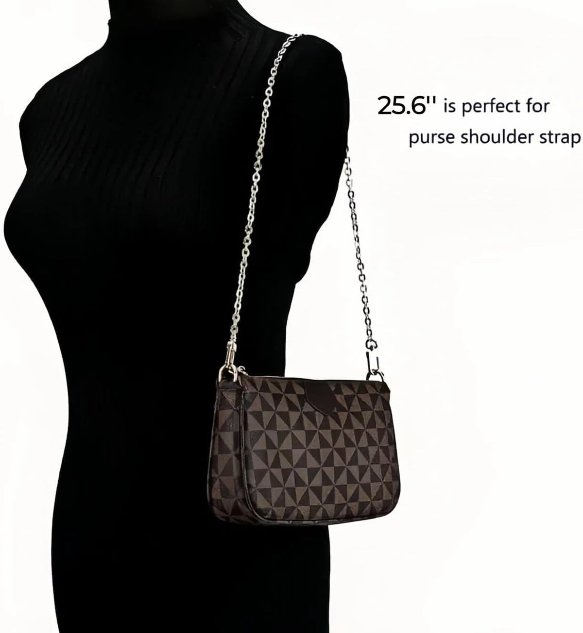 商品图片 4 | B0FN3Y65BV | Purse Strap 17.8"/25.6" Bag Chain Metal Shoulder Crossbody Replacement Purse Chains for Handbags, Purse Charms