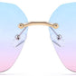 商品图片 62 | B083VRLS2Q | FEISEDY Classic Rimless Sunglasses Women Metal Frame Diamond Cutting Lens Sun Glasses B2567