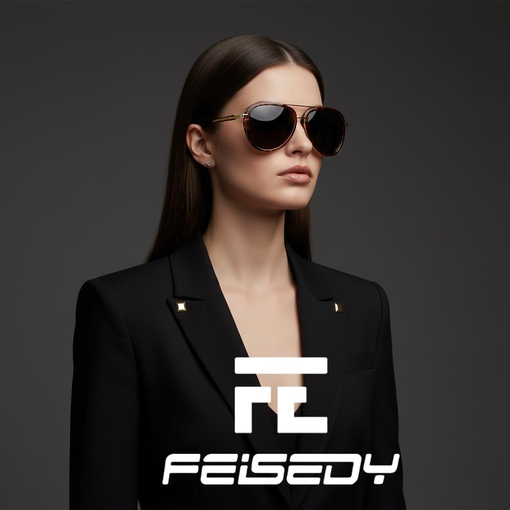 商品图片 10 | B0FPQ6L6K1 | FEISEDY Retro Polarized Aviator Sunglasses for Women Men B0259