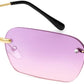 商品图片 37 | B0CY2Q4VW1 | FEISEDY Rimless Sunglasses Y2K Retro Small Narrow Rectangle Shades B2643