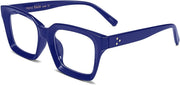 Blue Frame With Clear Lenses / 50 Millimeters | B07N7YZCKF | FEISEDY Glasses Frame Womens, Square Thick Eyeglasses Frame, Classic Eyewear for Men B2461