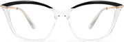 Clear / 52 Millimeters | B096LSHMBN | FEISEDY Blue Light Blocking Glasses Computer Glasses Women Men Cateye TR90 Frame B2772