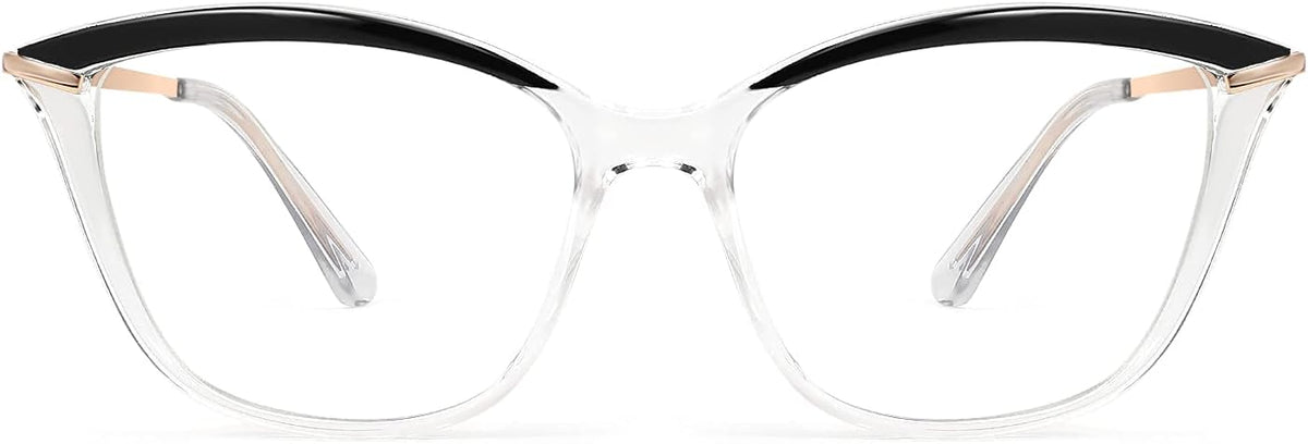 Clear / 52 Millimeters | B096LSHMBN | FEISEDY Blue Light Blocking Glasses Computer Glasses Women Men Cateye TR90 Frame B2772