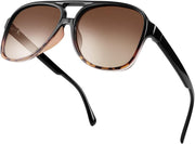 Polarized Black-leopard Frame / 60 Millimeters | B0C8TJQVWZ | FEISEDY Vintage Retro 70s Plastic Aviator Sunglasses Women Men Classic Large Squared Frame B2751