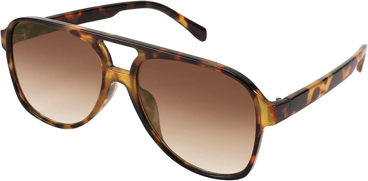 Leopard / 60 Millimeters | B092MD1SZT | FEISEDY Vintage Retro 70s Plastic Aviator Sunglasses Women Men Classic Large Squared Frame B2751