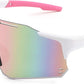 White Frame Pink Mirrored Lens / Large | B0DB5R33SG | FEISEDY Cycling Glasses Sports Sunglasses for Men Women, Youth Kids Baseball Softball Running Sunglasses B0223