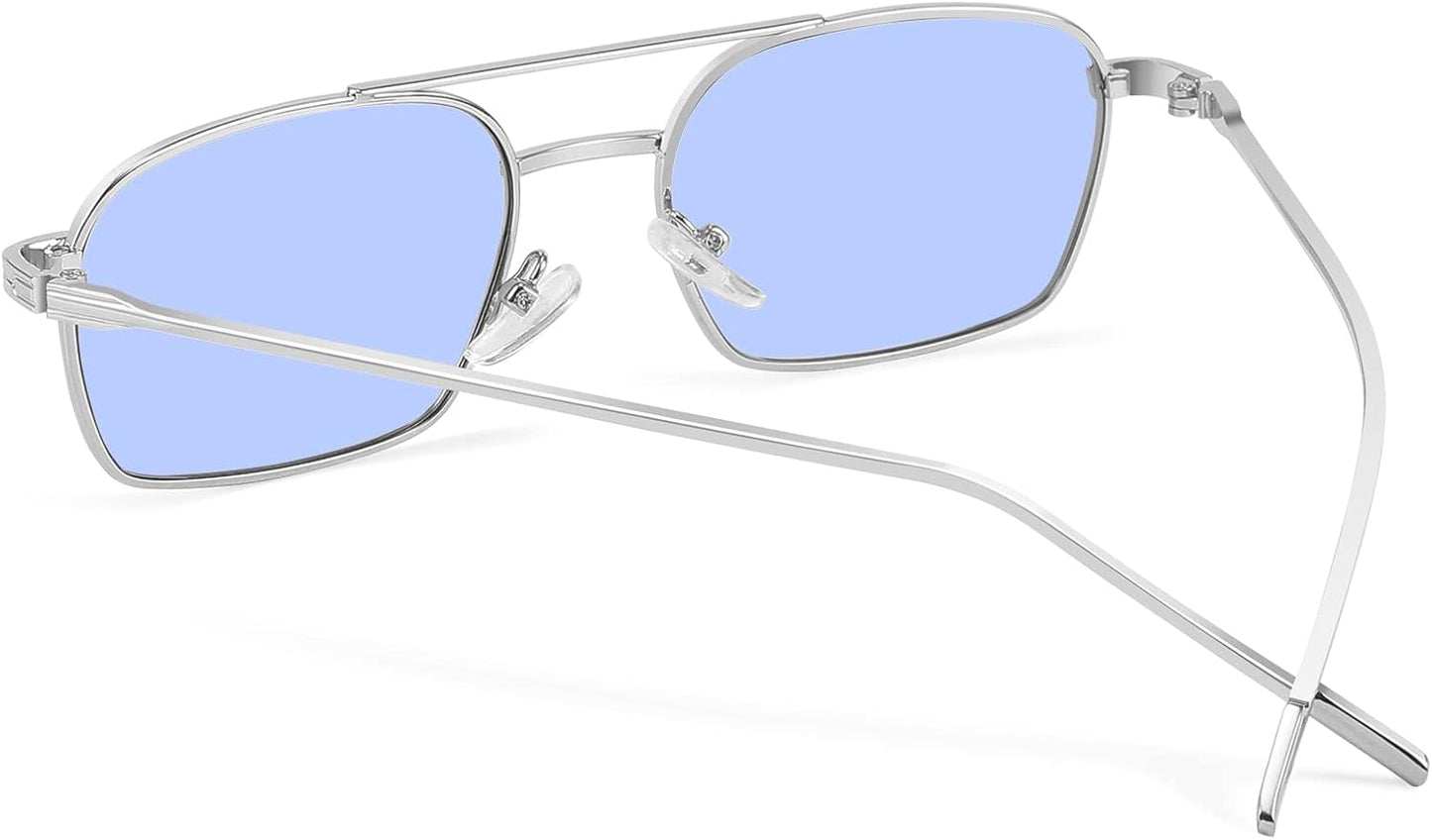 商品图片 17 | B09GKB6G1G | FEISEDY Fashion Square Aviator Sunglasses Women Men Trendy Retro Metal Frame Sun Glasses Candy Color Lens B1036