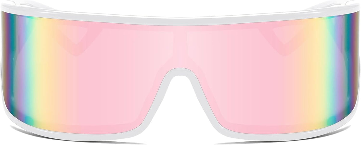 ÉÌƷͼƬ 35 | B0D3PKKSD9 | FEISEDY Trendy Futuristic Wrap Sunglasses Flat Top Mirrored One Piece Lens Reflective Sun Glasses for Women Men B0161