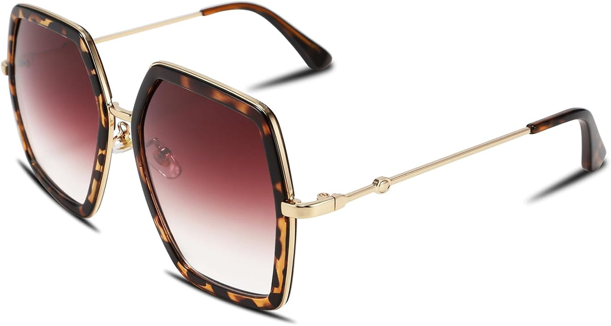 Leopard / 54 Millimeters | B07T4KGGFN | FEISEDY Women Large Hexagon Inspired Sunglasses Fashion Irregular Design Style Geometric B2503