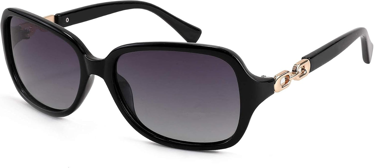 Black / 56 Millimeters | B082HCRKBF | FEISEDY Womens Polarized Sunglasses Square Wraparound Shades UV400 Mirrored Trendy Sun Glasses for Women B2526
