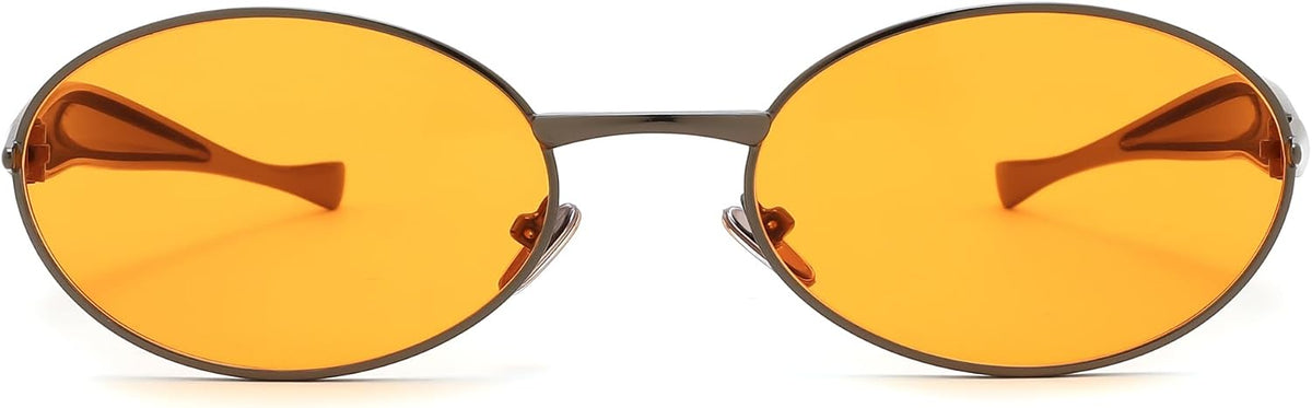 ÉÌƷͼƬ 35 | B0FH4FH8VH | FEISEDY Retro Oval Sunglasses Women Men - Gold Metal Chunky Frame, UV400 for Driving & Daily Wear B0312