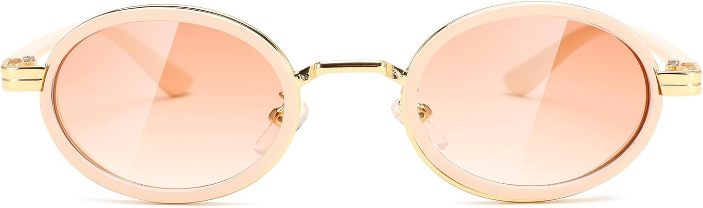 商品图片 4 | B0D94B5HP2 | FEISEDY Retro 90s Small Oval Punk Sunglasses Gothic Steampunk Round Hippie Shade Men Women B0193