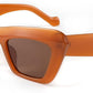 Brown / 61 Millimeters | B09TFBMDC1 | FEISEDY Retro Square Cat Eye Sunglasses Jelly Colored Women Men 90s B2902