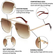ÉÌƷͼƬ 6 | B0B38ZHMJL | FEISEDY Sunglasses Aviator Men Women 70s Sun Glasses Square Frame UV400 Protection B2953