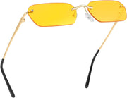 Yellow / 55 Millimeters | B08FDN6CPL | FEISEDY Rimless Sunglasses Y2K Retro Small Narrow Rectangle Shades B2643
