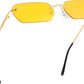 Yellow / 55 Millimeters | B08FDN6CPL | FEISEDY Rimless Sunglasses Y2K Retro Small Narrow Rectangle Shades B2643