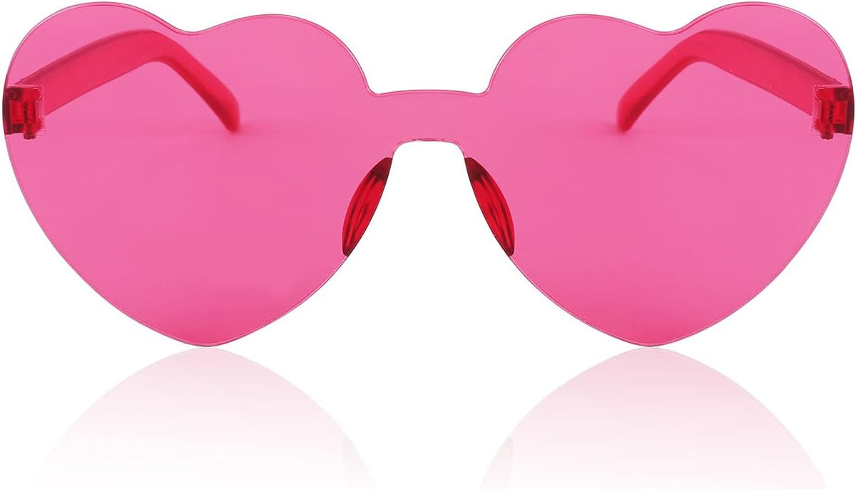 ÉÌƷͼƬ 15 | B09H3WMGMG | FEISEDY 2 Pack Rimless Heart Shaped Sunglasses Party Glasses Disco One Piece Transparent Trendy Love Glasses B2826-F2