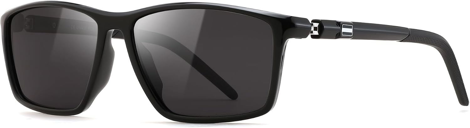 Black/Black / 55 Millimeters | B0FG2HCVQL | FEISEDY Rectangle Sunglasses Women Men Trendy Classic Sunglasses Fashion Retro Vintage Square Frame Polarized UV400 B0288