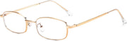 Gold / 50 Millimeters | B0DQ3B3RQP | FEISEDY Vintage Blue Light Glasses for Women Metal Y2K Rectangle Glasses Gold Silver Fake Nerd Eyewear Frame B0271