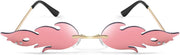ÉÌƷͼƬ 19 | B09JK7M3SQ | FEISEDY Fire Flame Sunglasses for Women Mirror Rimless Fire Shaped Novelty Sunglasses B2839