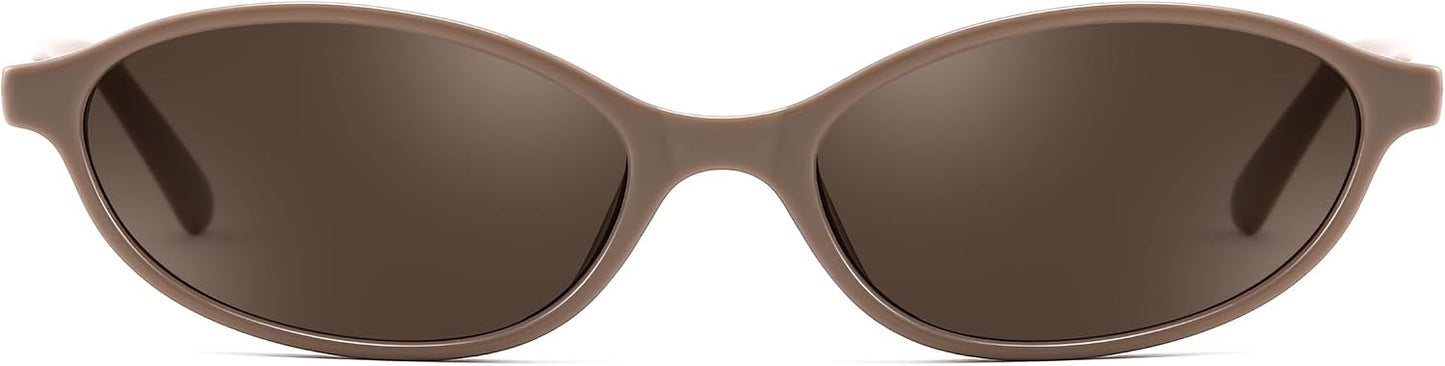商品图片 52 | B0DMN6519L | FEISEDY Retro Oval Cat Eye Sunglasses for Women 90s Narrow Lightweight Shades Y2k Trendy Sunnies B0257