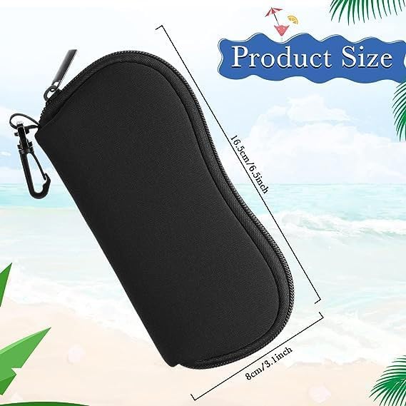 商品图片 2 | B0DQ7JKFM1 | Black Sunglasses Soft Case Ultra Light Polyester Zipper Eyeglass Case for Men Women