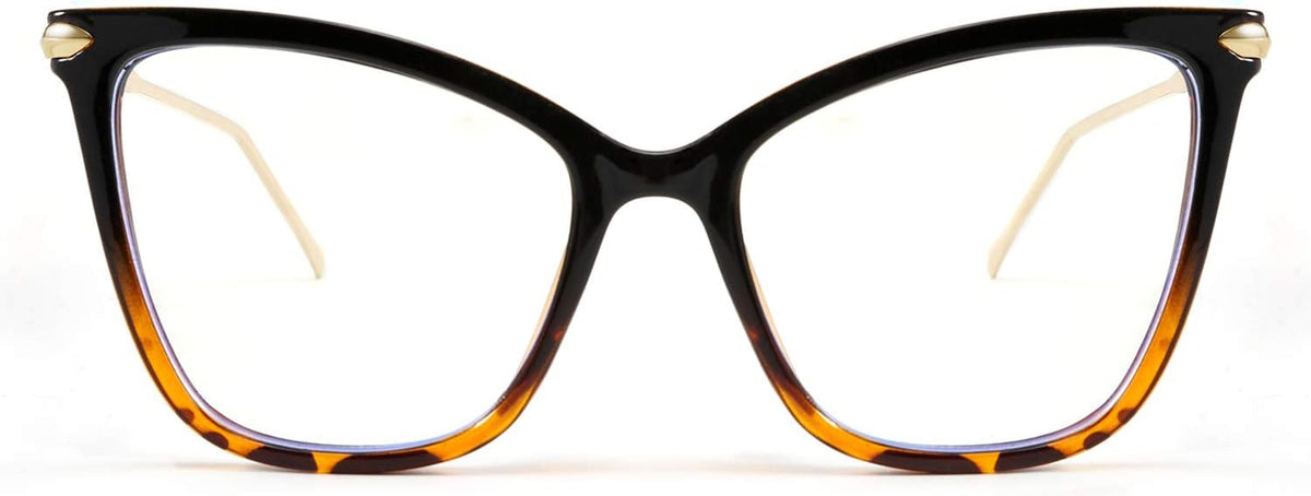 006 Black Leopard | B085VPH9X6 | FEISEDY Oversized Cat Eye Glasses Frame Blue Light Blocking Eyewear for Women B2589