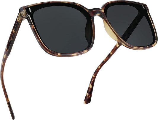003 Camouflage Frame & Grey Lens / 58 Millimeters | B0925K6N92 | FEISEDY Women Oversized Vintage Polarized Sunglasses Square Cute Trendy Classic Simple Men B2758