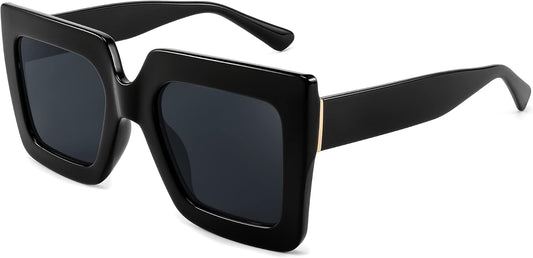 Black / 50 Millimeters | B0BZRNQQL1 | FEISEDY Oversized Square Sunglasses for Women Fashion Shades Luxury Big Sun Glasses UV400 Protection B2380