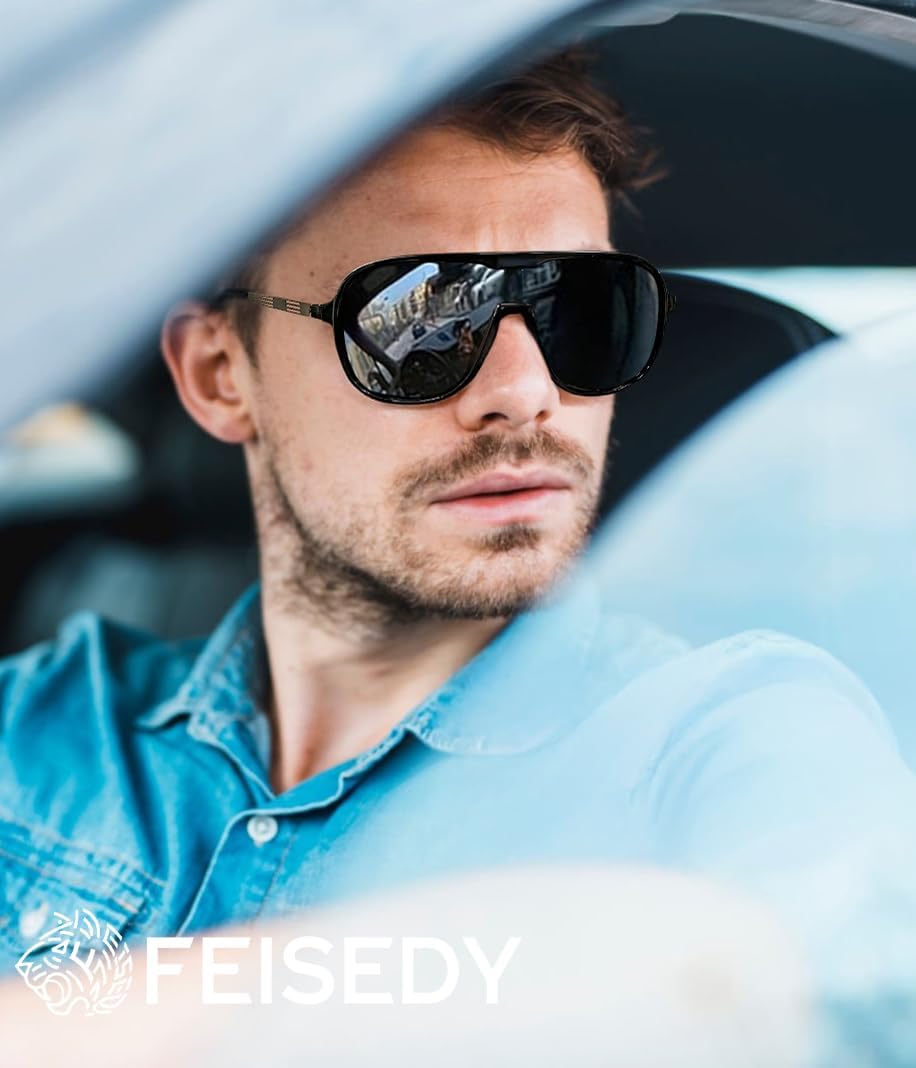 商品图片 9 | B0DSV55WLM | FEISEDY Polarized Sunglasses Men Women Mirrored One Piece Lens B0277