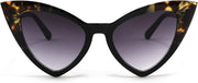 001 Black Leopard Frame/Grey Gradient Lens / 50 Millimeters | B09SPTCVBR | FEISEDY Retro Cat Eye Sunglasses for Women Fashion Vintage Cateye Sun Glasses B2235